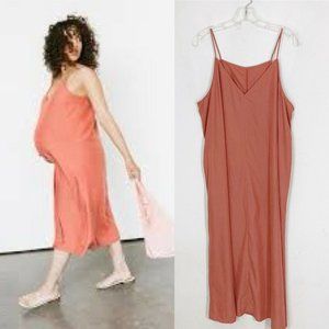 Storq Maternity Slip Dress Orange Rust NWOT NEW